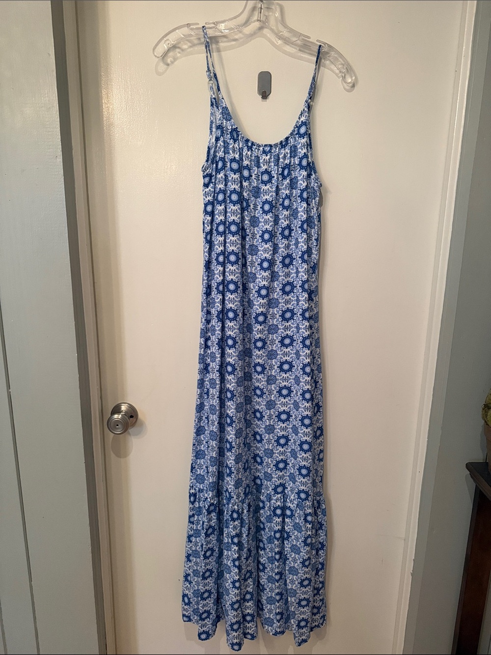 LOFT Blue Floral Maxi Dress - Lightweight Summer Slip Dress Small